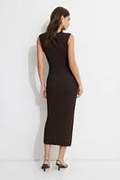 Robe maxi texturée à col rond