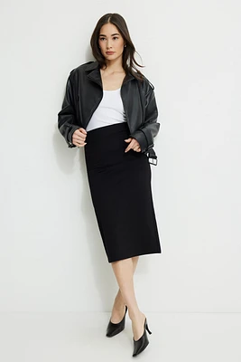Jupe midi en tricot point de Rome