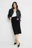 Jupe midi en tricot point de Rome