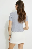 T-shirt quotidien rayé en coton épais