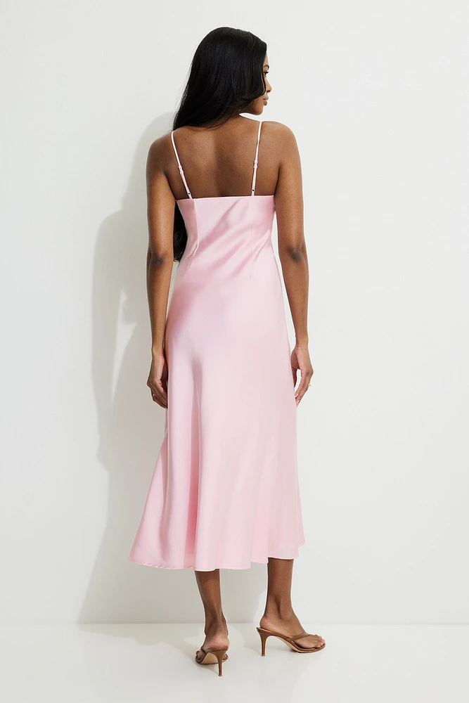 Sage Satin Maxi Dress
