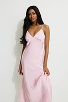 Sage Satin Maxi Dress