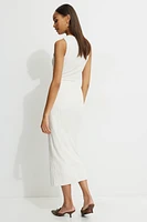Robe maxi froncée et texturée