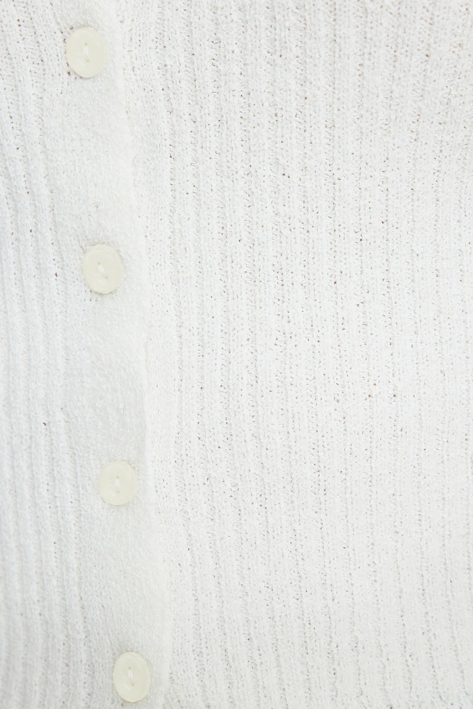 Mila Ribbed V Neck Cardigan
