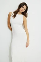 Robe maxi en tricot côtelé