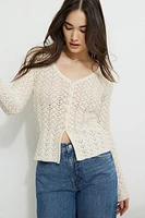 Cardigan crocheté à col en V