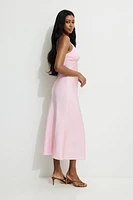 Sage Satin Maxi Dress