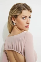 Shirred Open Back Jersey Bodysuit