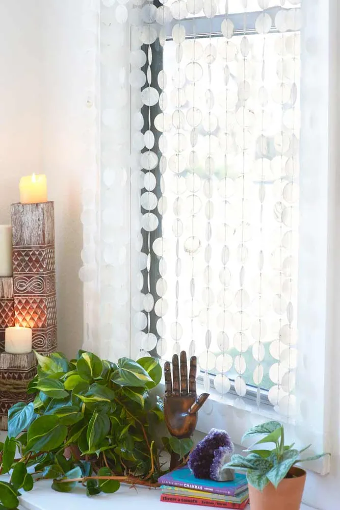 White Capiz Shell Door Curtain