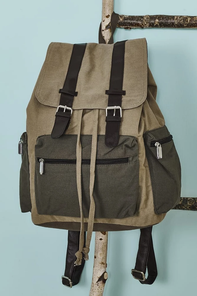 Distressed Olive Backpack