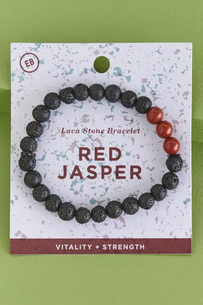 Red Jasper and Lava Stone Diffuser Bracelet