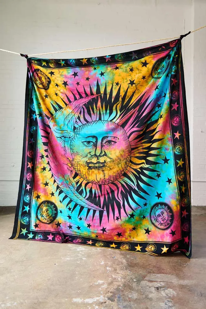 Tie Dye Sun & Moon Large Tapestry