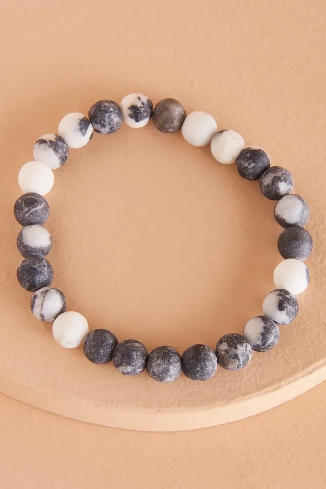 Matte Zebra Jasper Bracelet for Balance & Energy | Shop boho Crystals
