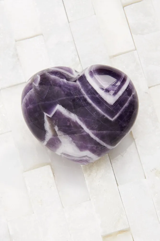Chevron Amethyst Heart