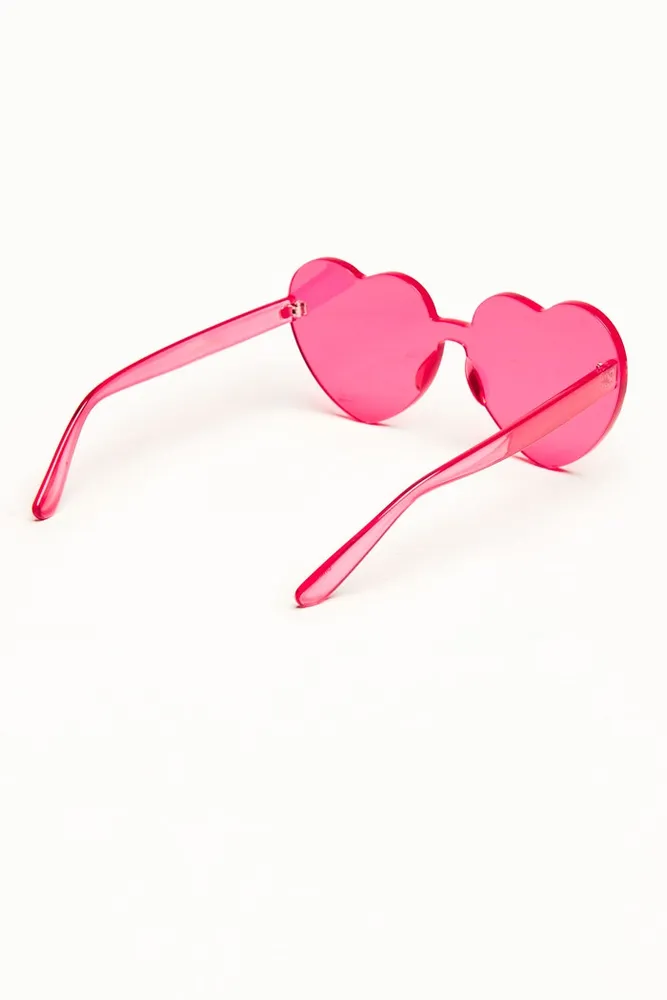 Rimless Red Heart Sunglasses