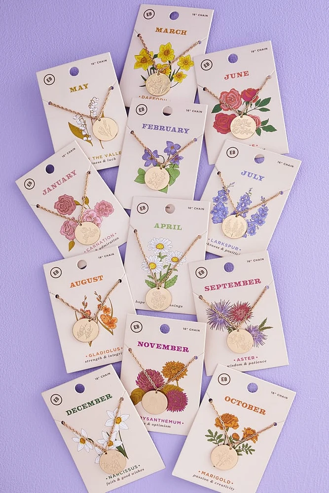 Birth Month Flower Necklace