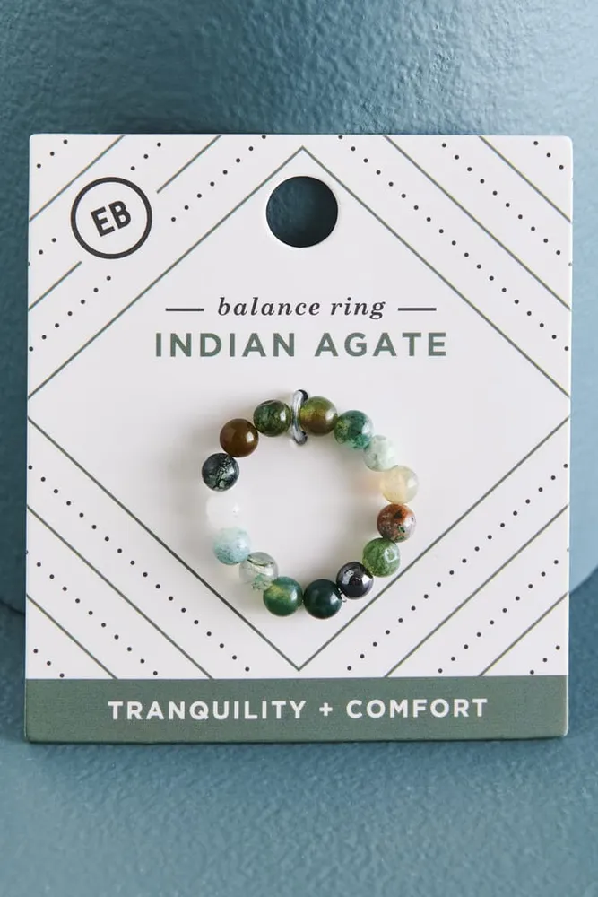 Indian Agate and Hematite Balance Ring