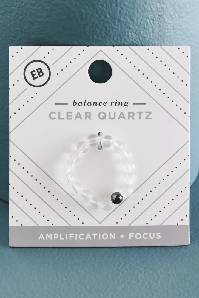 Clear Quartz and Hematite Balance Ring