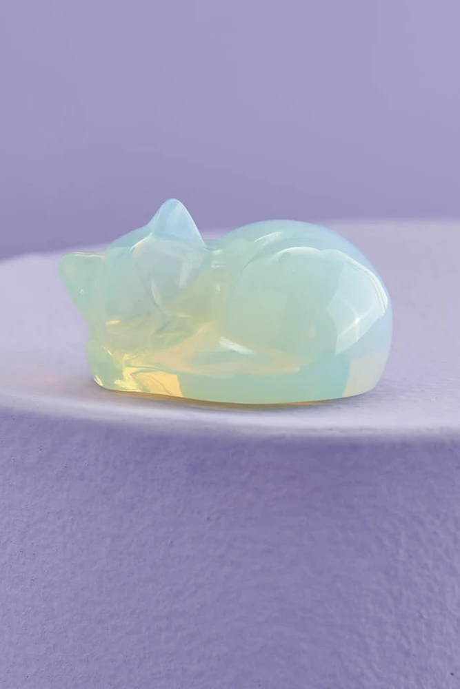 Opalite Cat Figurine