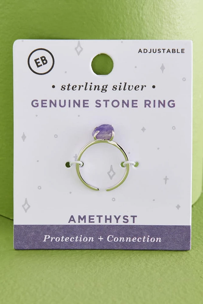 Amethyst Sterling Silver Stone Ring