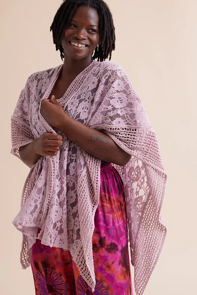 Dusty Rose Lace Shawl