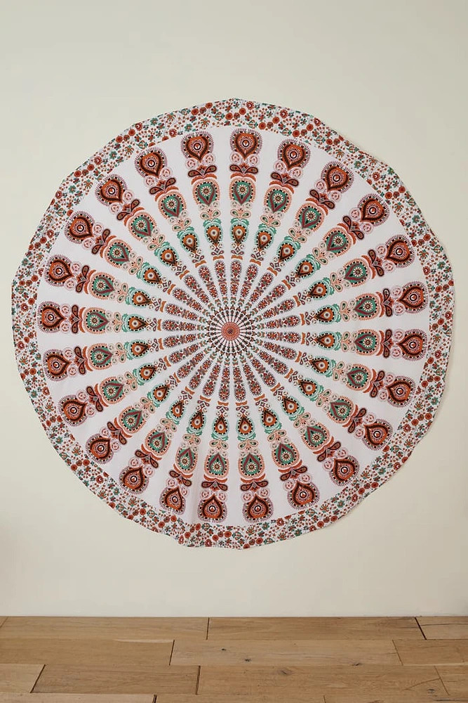 Paisley Mandala Round Tapestry