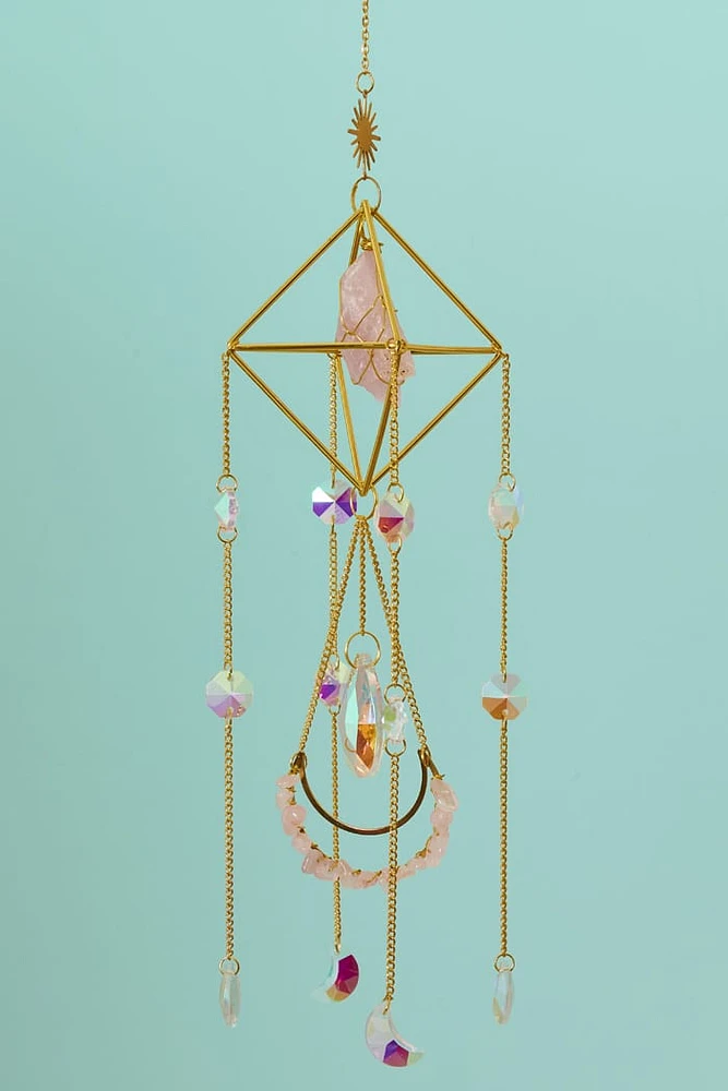 Celestial Rose Quartz Suncatcher