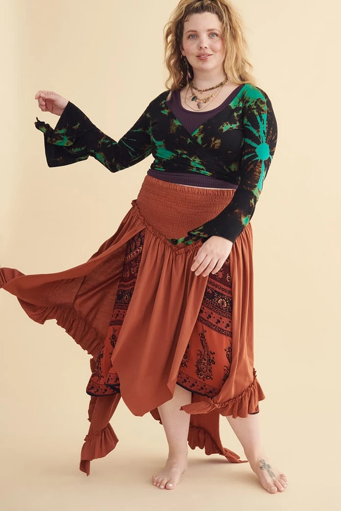 Add Whimsy with Orange Fairy Panel Midi Skirt - Shop Now