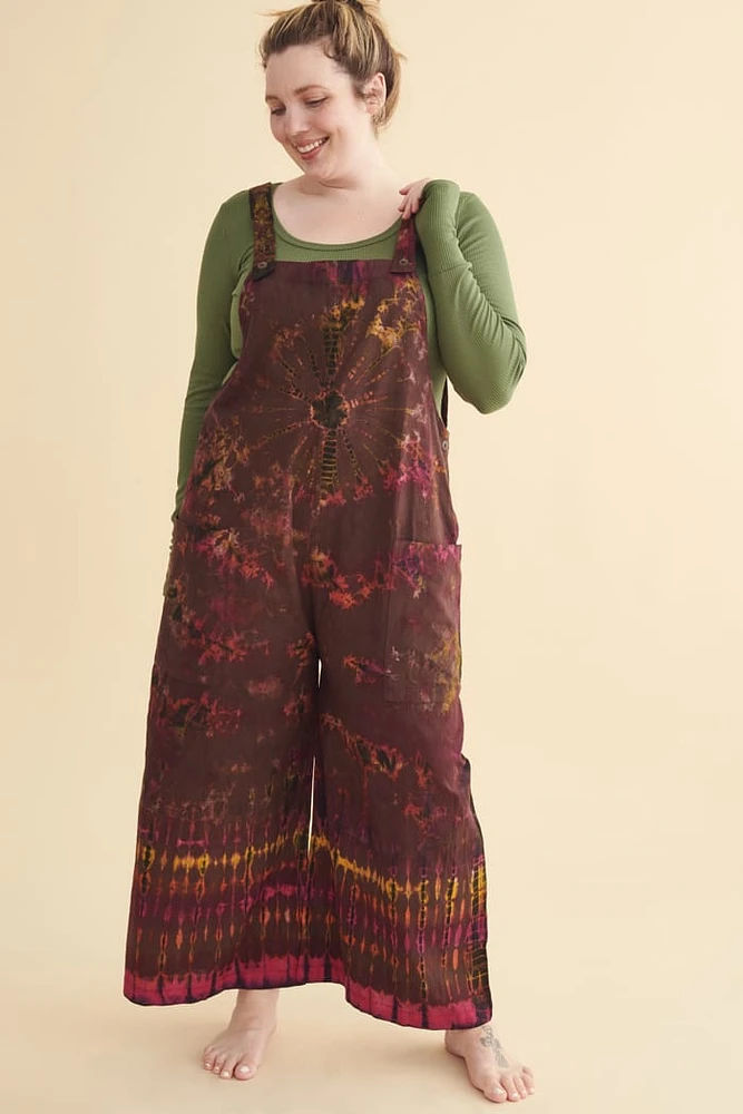 Shop Plum Tie - Dye boho Overalls Add a Hippie Touch to Your Wardrobe