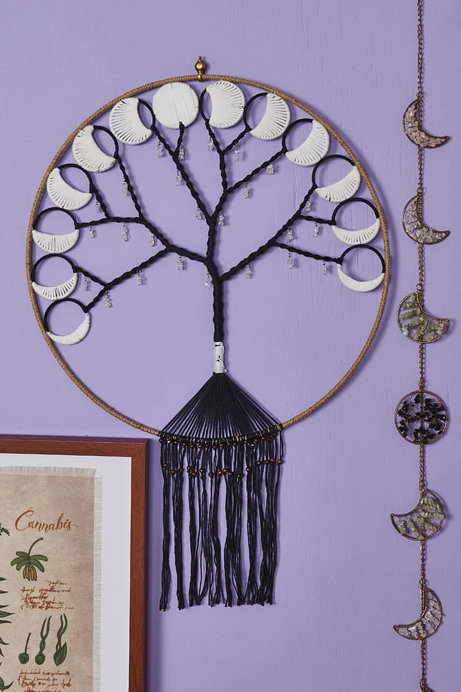 Jute Moon Tree Wall Hanging