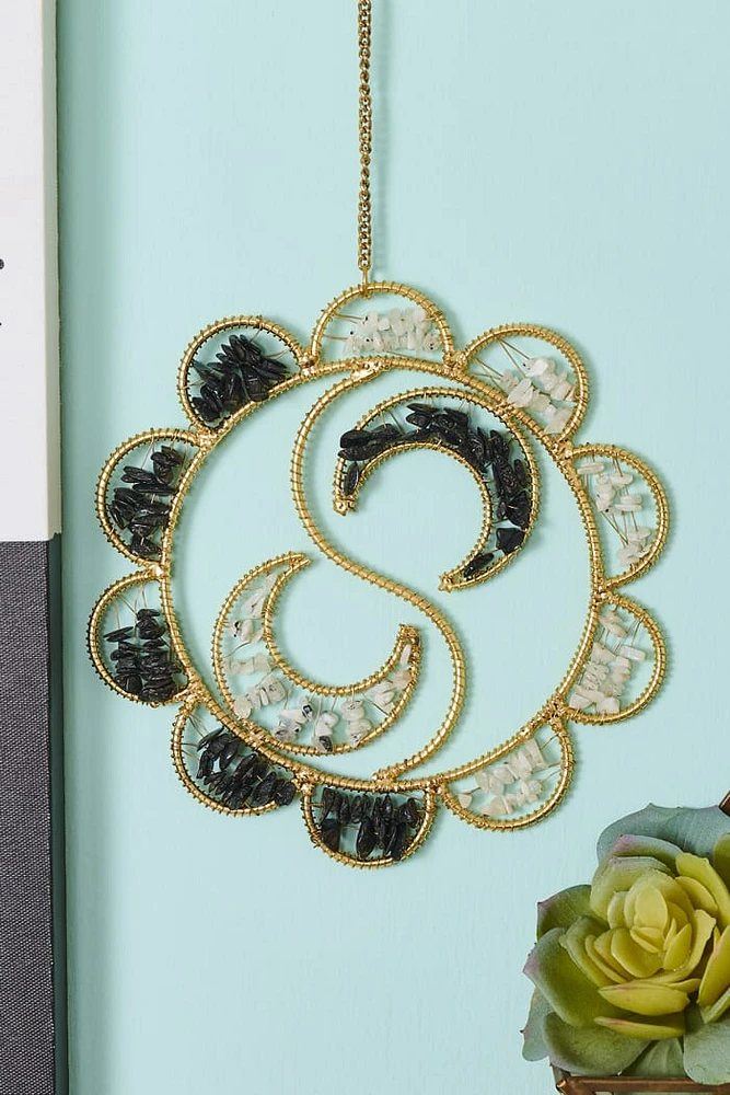 Crystal Yin Yang Flower Wall Hanging
