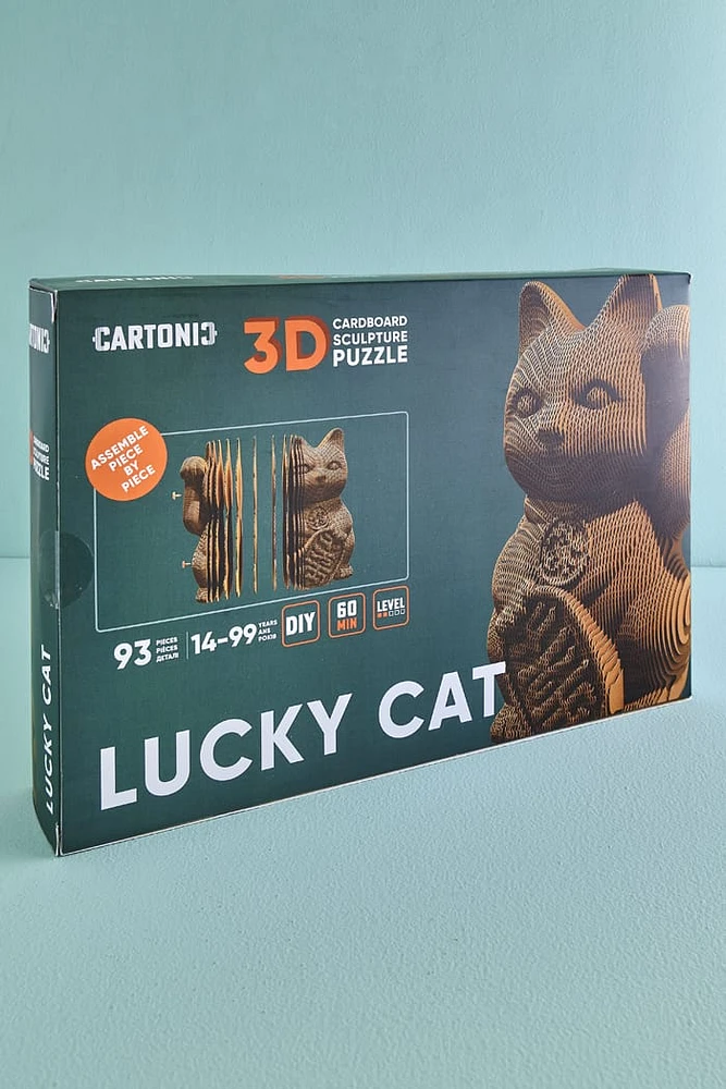3D Lucky Cat Sculpture Puzzle