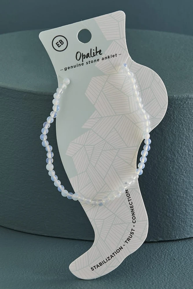 Opalite Stretch Beaded Anklet