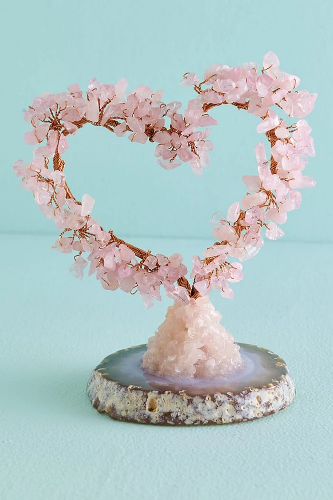 Rose Quartz Gem Heart Tree