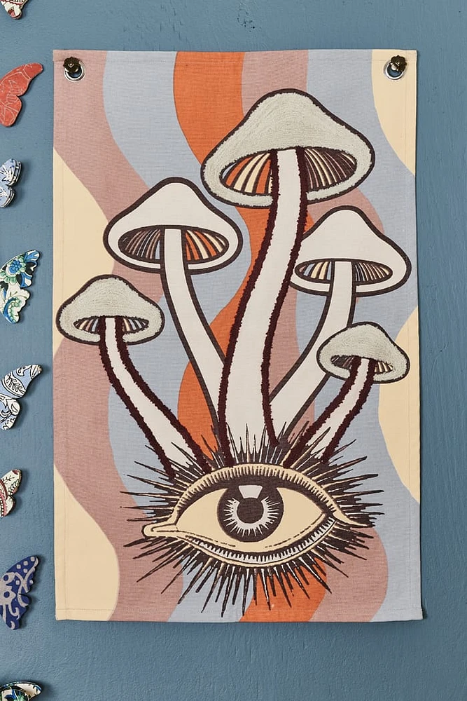 Enlightened Mushroom Tapestry Flag