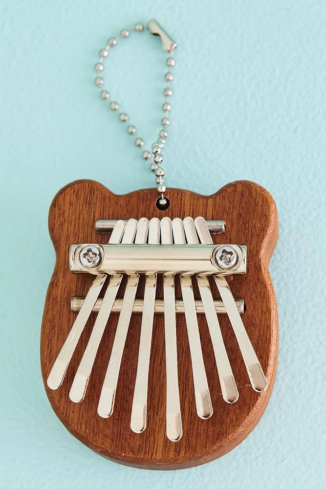 Mini Wood Karimba Bear Keychain