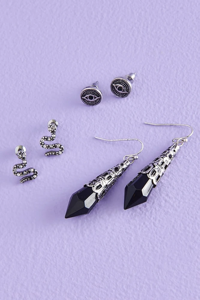 Ornate Mystic Snake Earring Set