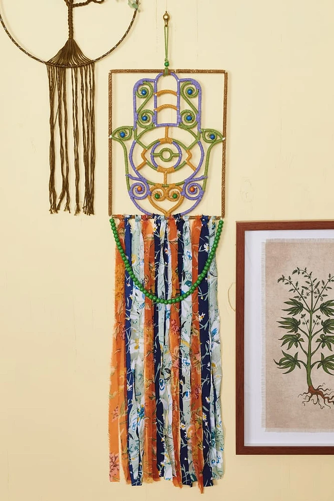 Recycled Fabric Hamsa Wall Hanging
