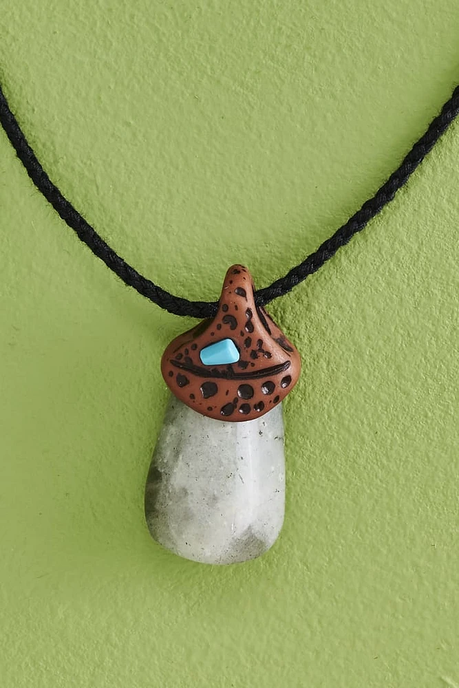 Corded Stone Pendant Necklace