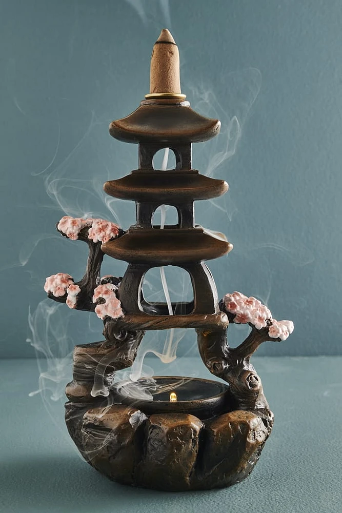 LED Cherry Blossom Backflow Incense Burner