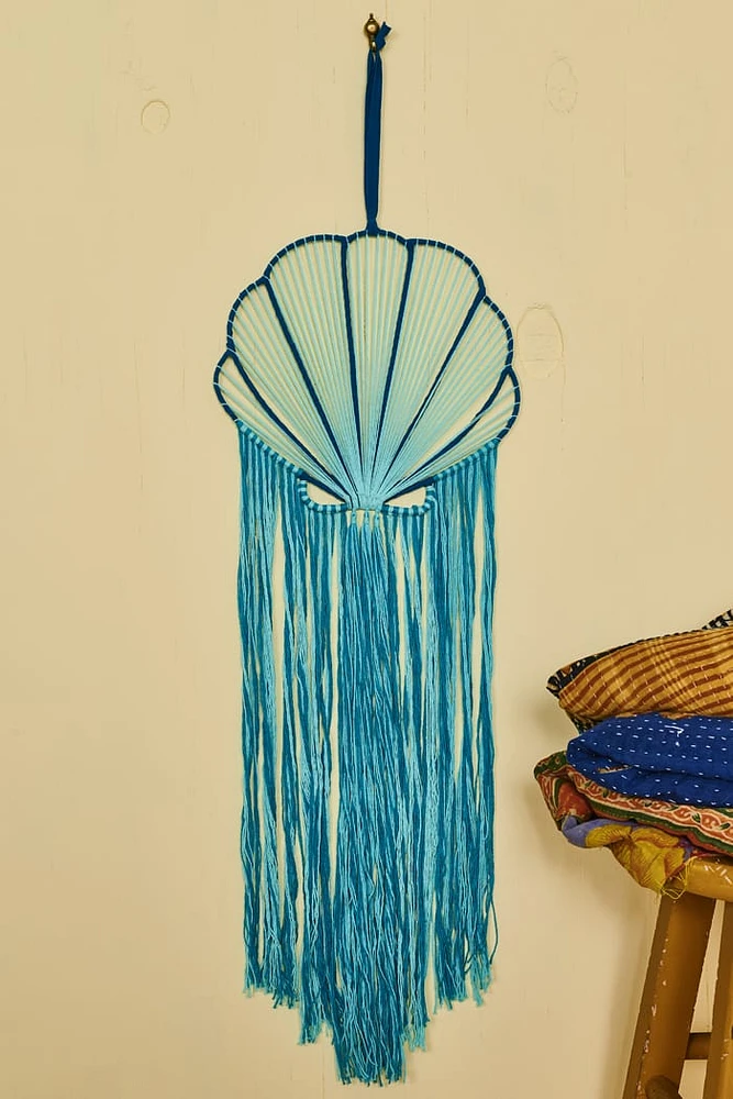 Blue Mermaid Shell Wall Hanging