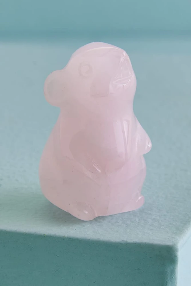 Rose Quartz Mouse Figurine