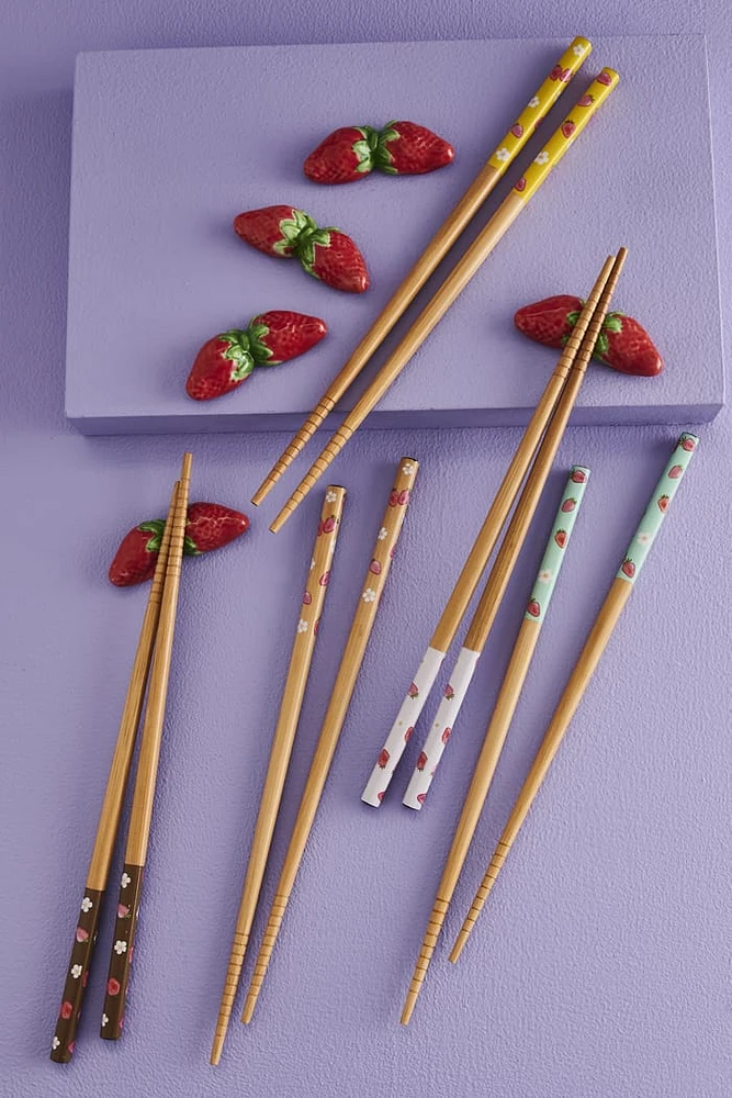 Set of 5 Strawberry Chopsticks w/ Rests