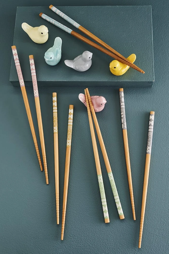 Set of 5 Bird Chopsticks w/ Rests