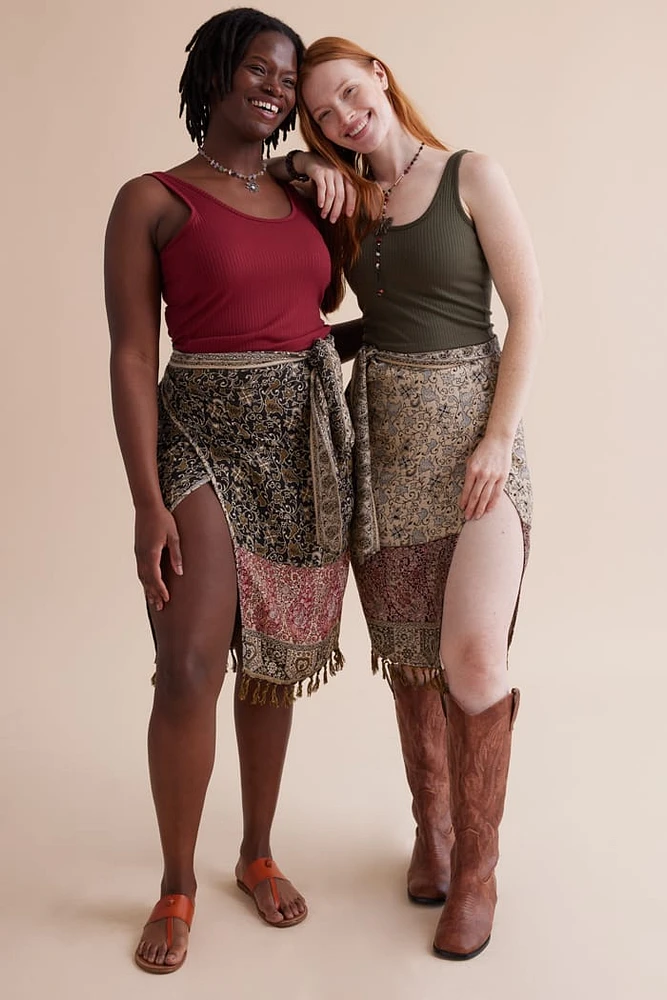 Pashmina Modal Reversible Wrap Skirt