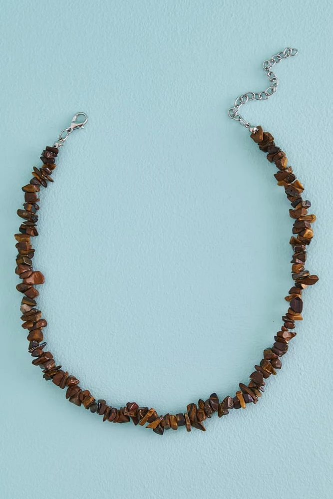 Tiger’s Eye Crystal Stone Chip Necklace