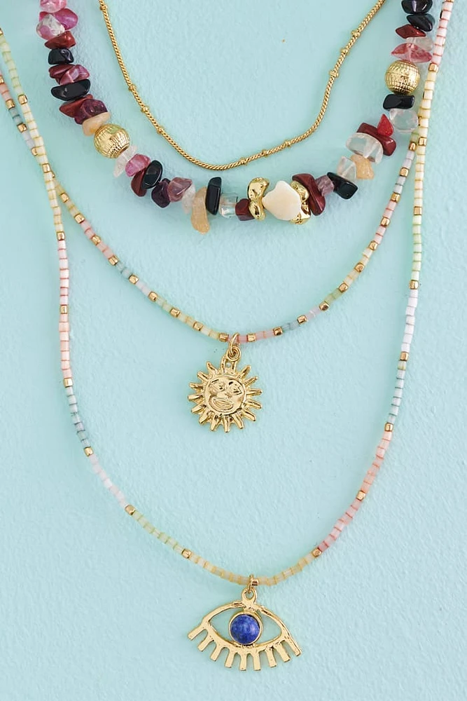 Mystic Vision Stone Chip Layered Necklace