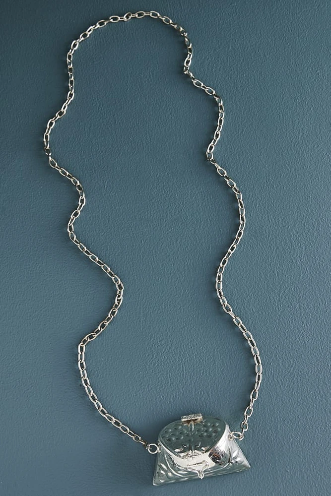 Silver Velvet Mini Purse Festival Necklace