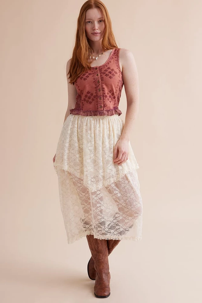 Cream Lace Fairy Skirt
