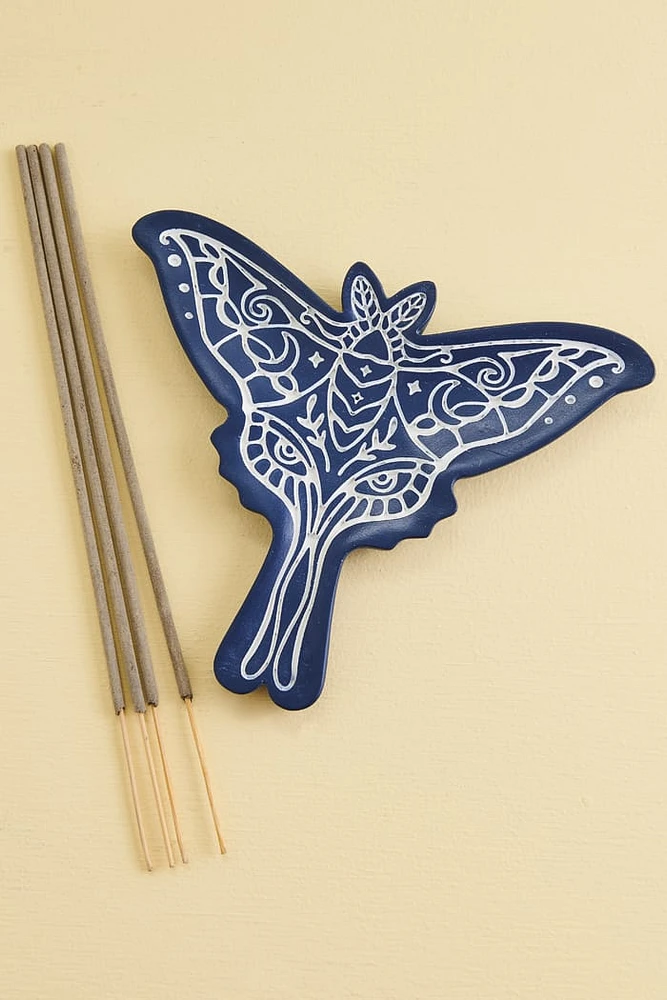 Blue Resin Moth Incense Burner